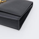 Saint Laurent Kate Chain Shoulder Bag Leather Black Gold Auth 214040M-10