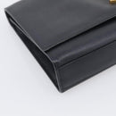 Saint Laurent Kate Chain Shoulder Bag Leather Black Gold Auth 214040M-11