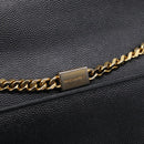 Saint Laurent Kate Chain Shoulder Bag Leather Black Gold Auth 214040M-15