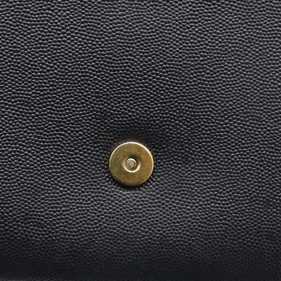 Saint Laurent Kate Chain Shoulder Bag Leather Black Gold Auth 214040M