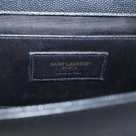 Saint Laurent Kate Chain Shoulder Bag Leather Black Gold Auth 214040M