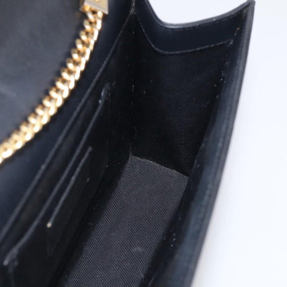 Saint Laurent Kate Chain Shoulder Bag Leather Black Gold Auth 214040M
