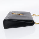 Saint Laurent Kate Chain Shoulder Bag Leather Black Gold Auth 214040M-5