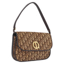 Christian Dior Trotter Canvas Shoulder Bag Beige Gold Auth 214042-1