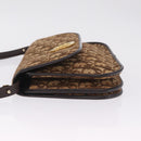Christian Dior Trotter Canvas Shoulder Bag Beige Gold Auth 214042-6