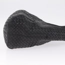 Bottega Veneta INTRECCIATO Shoulder Bag Leather Black 145552 Auth 214044V-3