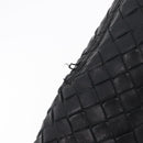 Bottega Veneta INTRECCIATO Shoulder Bag Leather Black 145552 Auth 214044V-8