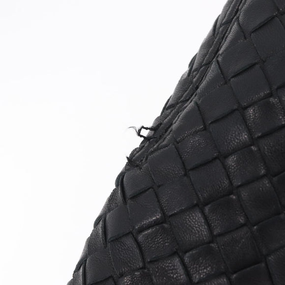 Bottega Veneta INTRECCIATO Shoulder Bag Leather Black 145552 Auth 214044V