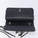 CHANEL Matelasse 25 Chain Bag Caviar Skin Black Silver CC Auth 214045SAM-16