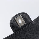 CHANEL Matelasse 25 Chain Bag Caviar Skin Black Silver CC Auth 214045SAM-17