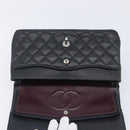 CHANEL Matelasse 25 Chain Bag Caviar Skin Black Silver CC Auth 214045SAM-20