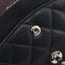 CHANEL Matelasse 25 Chain Bag Caviar Skin Black Silver CC Auth 214045SAM-22