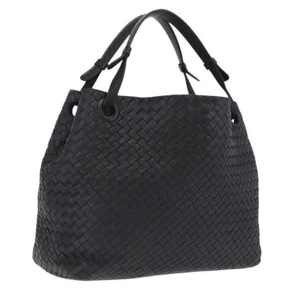 Bottega Veneta INTRECCIATO Garda Tote Bag Leather Black 179320 Auth 214046V
