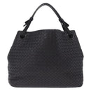 Bottega Veneta INTRECCIATO Garda Tote Bag Leather Black 179320 Auth 214046V-3