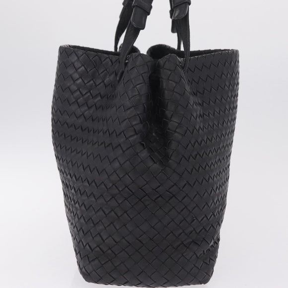 Bottega Veneta INTRECCIATO Garda Tote Bag Leather Black 179320 Auth 214046V