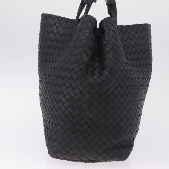 Bottega Veneta INTRECCIATO Garda Tote Bag Leather Black 179320 Auth 214046V