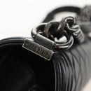 CHANEL Boy Chanel Chain Shoulder Bag Lamb Skin Black Silver CC Auth 214047SAM-15