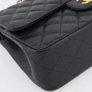 CHANEL Big Matelasse30 Chain Bag Caviar Skin Black Gold CC Auth 214053SAM-11