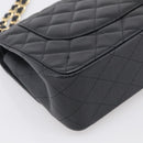CHANEL Big Matelasse30 Chain Bag Caviar Skin Black Gold CC Auth 214053SAM-13