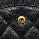 CHANEL Big Matelasse30 Chain Bag Caviar Skin Black Gold CC Auth 214053SAM-21