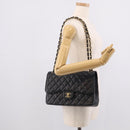 CHANEL Big Matelasse30 Chain Bag Caviar Skin Black Gold CC Auth 214053SAM-33