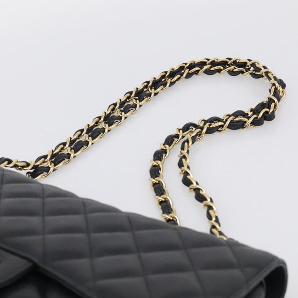 CHANEL Big Matelasse30 Chain Bag Caviar Skin Black Gold CC Auth 214053SAM