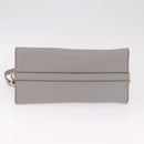 Miu Miu Madras Hand Bag Leather 2way Gray Gold Auth 214055V-13