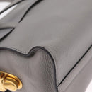 Miu Miu Madras Hand Bag Leather 2way Gray Gold Auth 214055V-16