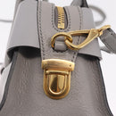 Miu Miu Madras Hand Bag Leather 2way Gray Gold Auth 214055V-18