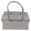 Miu Miu Madras Hand Bag Leather 2way Gray Gold Auth 214055V-2