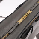 Miu Miu Madras Hand Bag Leather 2way Gray Gold Auth 214055V-20