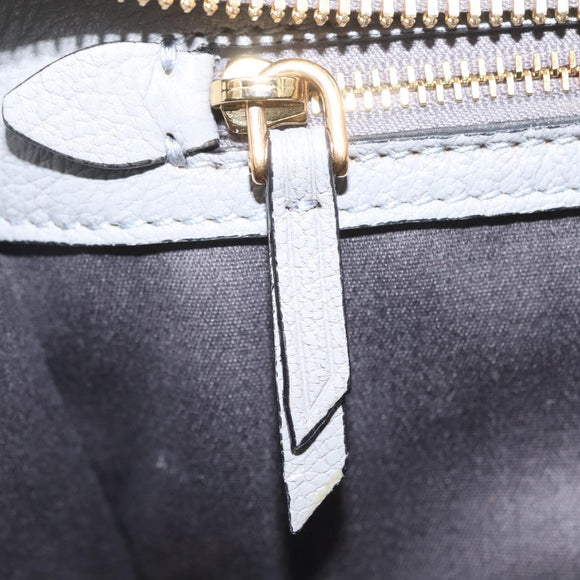 Miu Miu Madras Hand Bag Leather 2way Gray Gold Auth 214055V