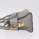 Miu Miu Madras Hand Bag Leather 2way Gray Gold Auth 214055V-5