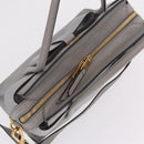 Miu Miu Madras Hand Bag Leather 2way Gray Gold Auth 214055V-6