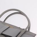 Miu Miu Madras Hand Bag Leather 2way Gray Gold Auth 214055V-8