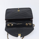 CHANEL Chain Shoulder Bag Lamb Skin Black Gold CC Auth 214056V-18