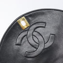 CHANEL Chain Shoulder Bag Lamb Skin Black Gold CC Auth 214056V-19