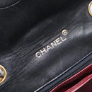 CHANEL Chain Shoulder Bag Lamb Skin Black Gold CC Auth 214056V-20