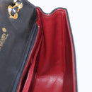 CHANEL Chain Shoulder Bag Lamb Skin Black Gold CC Auth 214056V-22