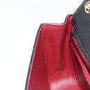 CHANEL Chain Shoulder Bag Lamb Skin Black Gold CC Auth 214056V-23