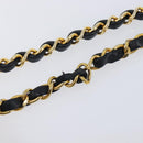 CHANEL Chain Shoulder Bag Lamb Skin Black Gold CC Auth 214056V-9