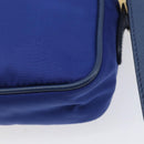 PRADA Shoulder Bag Nylon Blue Gold Auth 214058A-14
