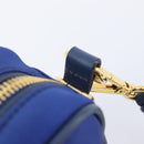PRADA Shoulder Bag Nylon Blue Gold Auth 214058A-16