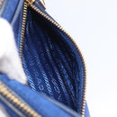 PRADA Shoulder Bag Nylon Blue Gold Auth 214058A-26