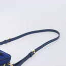 PRADA Shoulder Bag Nylon Blue Gold Auth 214058A-8