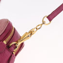Miu Miu Madras Shoulder Bag Leather Pink Gold Auth 214059A-16