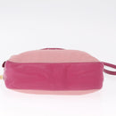 Miu Miu Madras Shoulder Bag Leather Pink Gold Auth 214059A-6