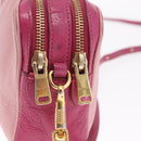Miu Miu Madras Shoulder Bag Leather Pink Gold Auth 214059A-10
