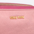 Miu Miu Madras Shoulder Bag Leather Pink Gold Auth 214059A-21