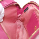 Miu Miu Madras Shoulder Bag Leather Pink Gold Auth 214059A-24